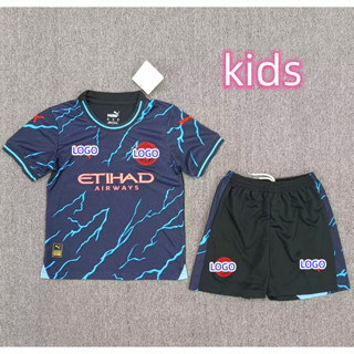 เสื้อเชิ้ต ลายทีมฟุตบอล Manchester MC City 2023/24 สําหรับเด็ก