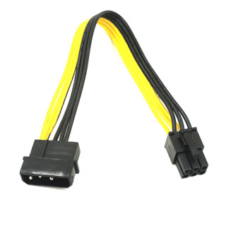 อะแดปเตอร์สายเคเบิลพาวเวอร์ซัพพลาย 4 Pin Molex IDE to 6 Pin PCI-E 20 ซม. 18AWG