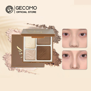 Gecomo พาเลทคอนทัวร์ ไฮไลท์ ไฮไลท์จมูก คอนทัวร์ บรอนเซอร์ ชิมเมอร์ ไฮไลท์ แบบฝุ่น