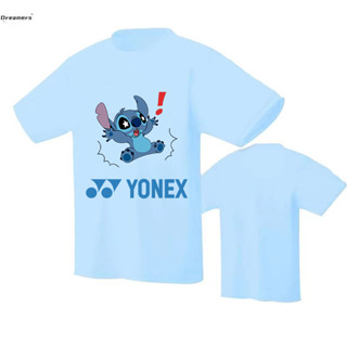 Yonex ใหม่ เสื้อกีฬา ลายการ์ตูน Stitch ระบายอากาศ ซับเหงื่อ แห้งเร็ว ใส่สบาย เหมาะกับฤดูร้อน สําหรับผู้ชาย และผู้หญิง 2023