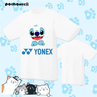 ใหม่ Yonex เสื้อกีฬาแขนสั้น ระบายอากาศ ดูดซับเหงื่อ แห้งเร็ว ลายการ์ตูน Stitch ฤดูร้อน สําหรับผู้ชาย และผู้หญิง 2023