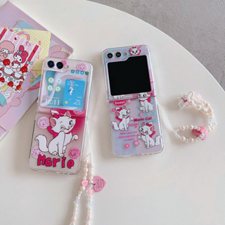 เคสโทรศัพท์มือถือ PC แบบใส ลายแมว สําหรับ Samsung Galaxy Z Flip 5 4 3 ZFlip5 ZFlip4 ZFlip3 Flip5 Flip4 Flip3