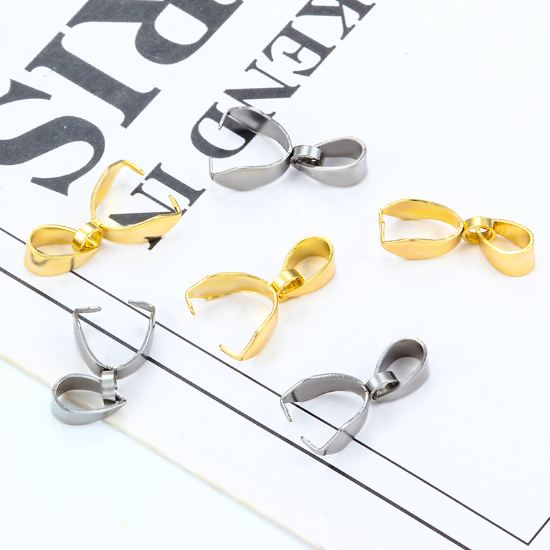 5 ชิ้นสแตนเลส Claspsps คลิปหยิก Bails Charm Melon Buckle จี้ DIY สร้อยคอสร้อยข้อมือตัวเชื่อมต่อเครื่องประดับ