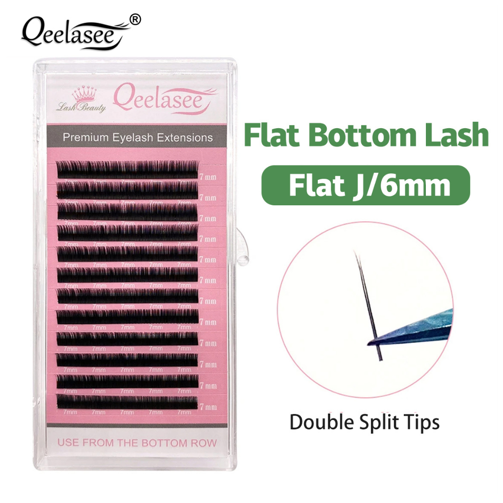 Qeelasee ขนตาล่าง J curl 6 มม. สําหรับต่อขนตาและคิ้ว แต่งหน้า