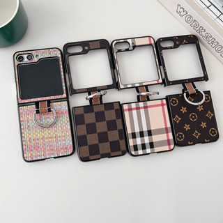 เคสโทรศัพท์มือถือแบบแข็ง ฝาพับ ลายสก๊อต พร้อมแหวนคล้อง อเนกประสงค์ สําหรับ Samsung Galaxy Z Flip 5 Z Flip 4 Z Flip 3 Z Flip 2 Z Flip 1 Z Flip5