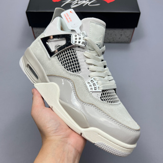 Wmns Air Jordan 4 Retro รองเท้ากีฬา รองเท้าบาสเก็ตบอล สีน้ํามัน เขียว ซีโฟม AQ9129-001