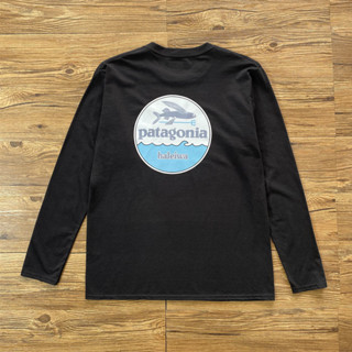 เสื้อยืดแขนยาวลําลอง ผ้าฝ้าย ลาย Patagonia สําหรับผู้ชาย และผู้หญิง