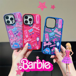 CASE.TIFY Barbie Graffiti Phone Case For iPhone 14 14pro 14promax 13 13pro 13promax Shockproof air cushion protects soft case Cartoon Barbie doodle printing 12 12pro 12promax 11 X xsmax case Suitable for girl Pink Blue purple