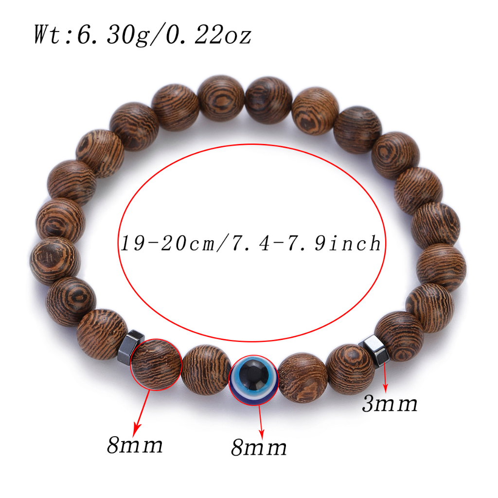 สร้อยข้อมือลูกปัดไม้ธรรมชาติ หินเทอร์ควอยซ์ สีฟ้า 8 มม. นําโชค เครื่องประดับ ของขวัญ สําหรับผู้ชาย และผู้หญิง 2023