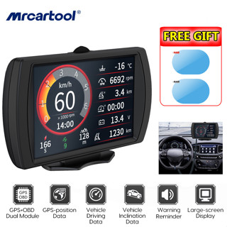 [รับประกัน 2 ปี] MRCARTOOL M90 OBD + GPS HUD Car Head Up Display เครื่องดนตรีมัลติฟังก์ชั่น OBD2 Speedmeter