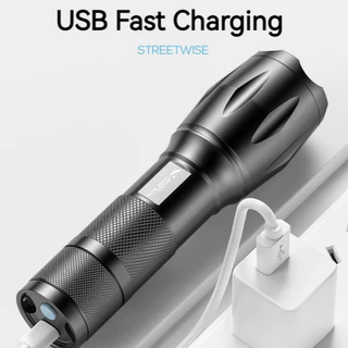 Smiling Shark SD1003 ไฟฉาย Led สว่างมาก RGB สีขาว สีเหลือง สีส้ม สีแดง สีฟ้า สีเขียว สีม่วง พร้อมขาตั้งกล้อง ชาร์จ USB ซูมได้
