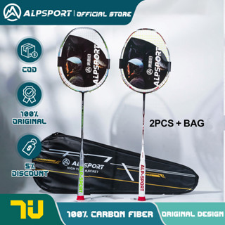 ALP TJ 2Pcs 7U G6 คาร์บอนไฟเบอร์เต็ม 100% ไม้แบดมินตัน แบดมินตัน ไม้เเบดมินตัน กำลังกายชุด ไม้ ออกกําลังกาย Badminton Racket