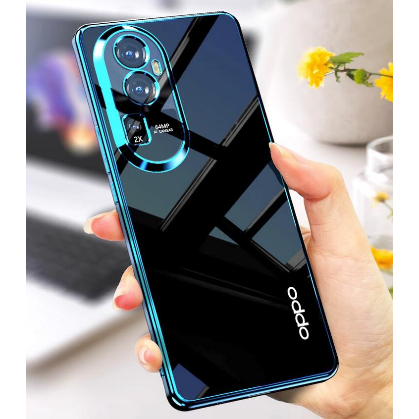 Oppo Reno 11 10 Pro Plus + เคสนิ่ม หรูหรา ชุบซิลิโคนใส กันกระแทก กันชน เคสด้านหลัง
