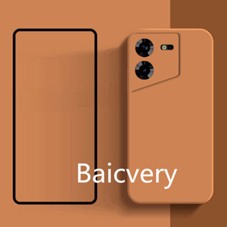 Pova 5 TPU ซิลิโคน แฟชั่น เคสปกคลุมด้วยกระจกนิรภัยที่มีสีสัน