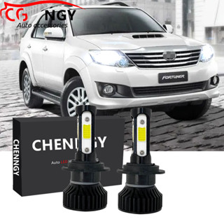 ชุดหลอดไฟหน้าฮาโลเจน LED V4 6000K สีขาว แบบเปลี่ยน สําหรับ Toyota Fortuner 2010-2012-2015 (1 คู่)