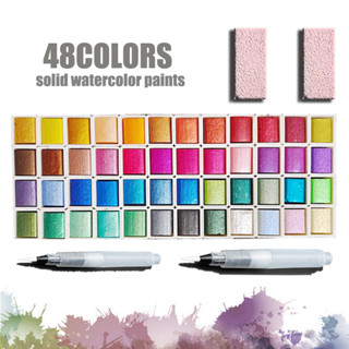 ชุดพู่กันสีน้ํา สีเมทัลลิก สีทอง 48 สี สําหรับศิลปิน