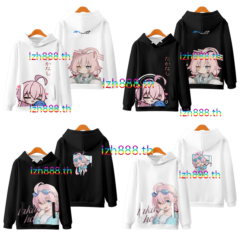 ใหม่ เสื้อกันหนาว เสื้อแจ็กเก็ต แขนยาว มีฮู้ด พิมพ์ลายอนิเมะ Blue Archive Takanashi Hoshino 3D ทรงหล