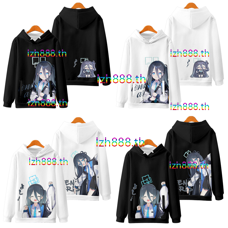 ใหม่ เสื้อกันหนาว เสื้อแจ็กเก็ต แขนยาว มีฮู้ด พิมพ์ลายอนิเมะ Blue Archive Tendou Arisu 3D ทรงหลวม สไ