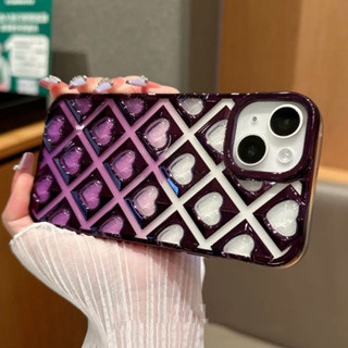 【3D heart shape/Purple】เคส compatible for iPhone 11 12 13 14 pro max case