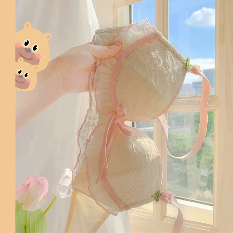 bearbra ชุดชั้นใน บราไร้สาย แต่งลูกไม้ ขนาดเล็ก เซ็กซี่ สไตล์ฝรั่งเศส