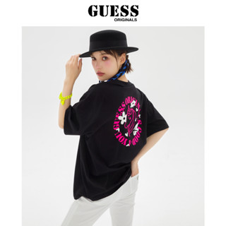 Guess ใหม่ เสื้อยืดคอกลม พิมพ์ลาย สวยหรู สําหรับผู้ชาย และผู้หญิง OLI77