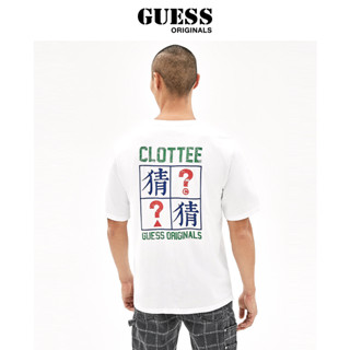 Guess เสื้อยืดลําลอง คอกลม แขนสั้น ผ้าฝ้าย พิมพ์ลายตัวอักษร FS4F สําหรับทุกเพศ