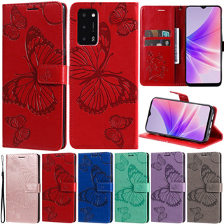 เคสโทรศัพท์หนัง PU นิ่ม ฝาพับ ลายผีเสื้อ พร้อมช่องใส่บัตร ตั้งได้ สําหรับ Oppo A52 A72 A92 A9 2020 A5 2020 A15 A74 4G A7 A5S A12 A5 A3S