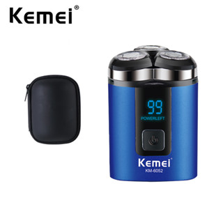 Kemei เครื่องโกนหนวดไฟฟ้า IP4 แบบพกพา กันน้ํา แห้ง และเปียก ชาร์จ USB สําหรับผู้ชาย