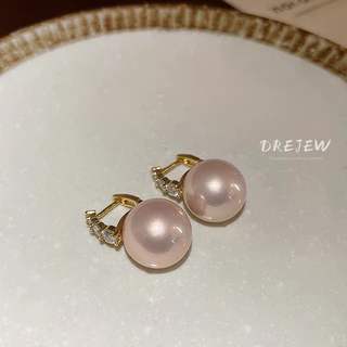 DREJEW ต่างหูเพทาย 18K ประดับไข่มุก สไตล์ฝรั่งเศส ย้อนยุค หรูหรา เรียบง่าย ใช้แล้วไม่แพ้ สําหรับผู้หญิง