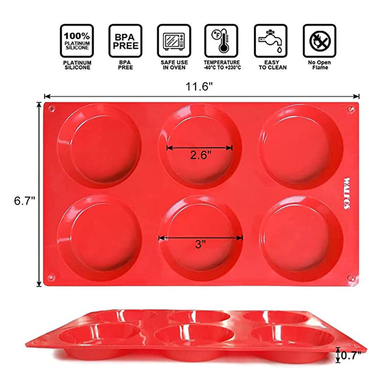 Walfos แม่พิมพ์ซิลิโคน เกรดอาหาร ปลอด BPA ไม่ติดผิว สําหรับทํามัฟฟิน พาย ทาร์ต เค้ก และอื่นๆ - รูปที่ 5