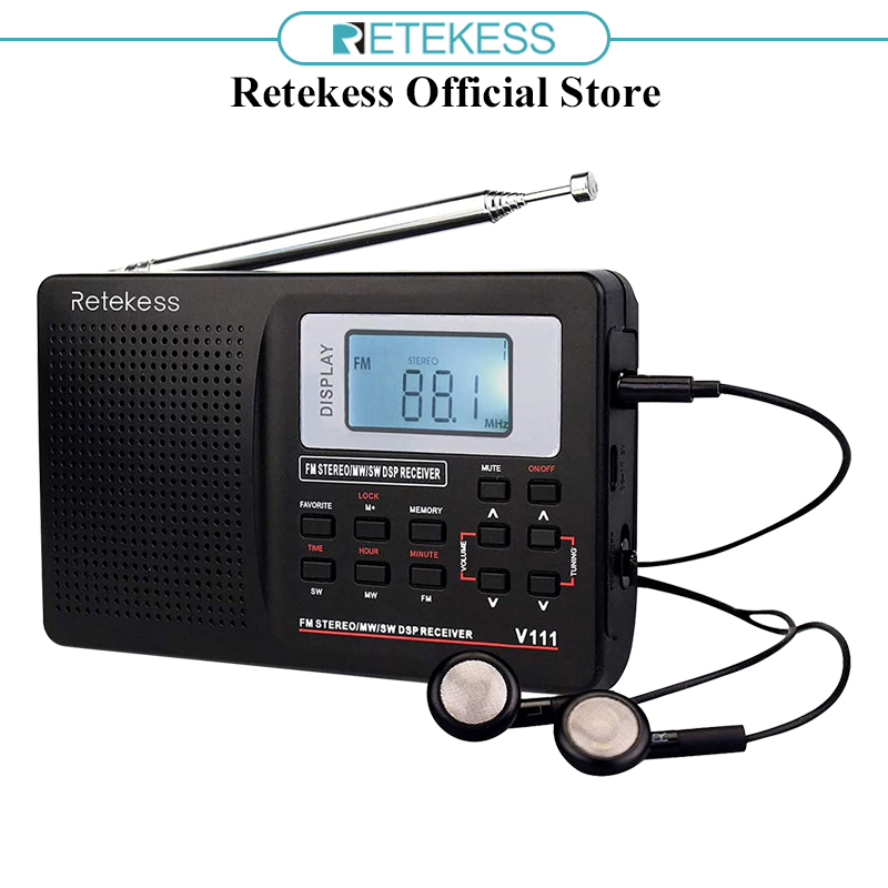Radio & Cassette Players 399 บาท Retekess V111 วิทยุ AM FM แบบพกพา (สีดำ) Audio