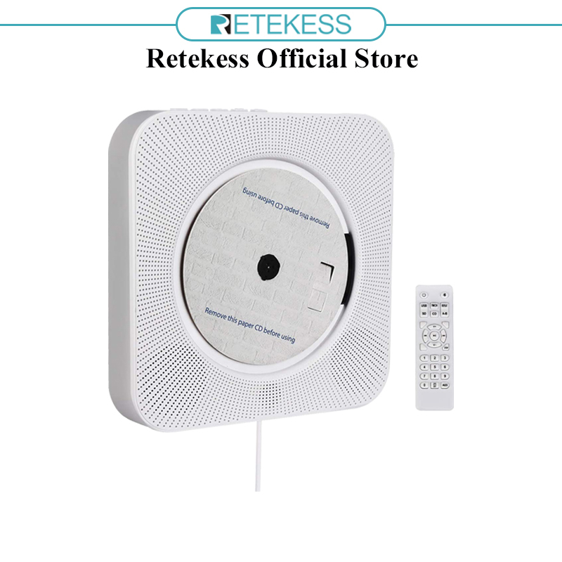 Retekess TR609 เครื่องเล่นซีดี แบบติดผนัง พร้อมบลูทูธ แบบพกพา / เครื่องเล่นวิทยุ FM รองรับ USB SD กา