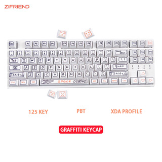 Zifriend ปุ่มกดคีย์บอร์ด ธีมกราฟฟิตี้ 127 คีย์ XDA PBT สําหรับคีย์บอร์ด Mechanical