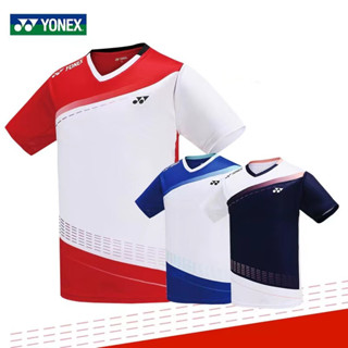 Yonex ใหม่ ชุดกีฬาแบดมินตัน ชุดแข่งขัน ผู้ชายและผู้หญิง แห้งเร็ว แขนสั้น คู่รัก เสื้อยืดเทนนิส เกาหลี ชุดฝึกซ้อม