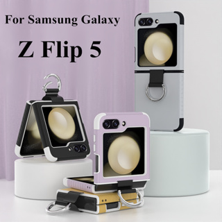 เคสโทรศัพท์ซิลิโคน กันกระแทก พร้อมแหวนนิ้ว สําหรับ Samsung Galaxy Z Flip 5 Z Flip5