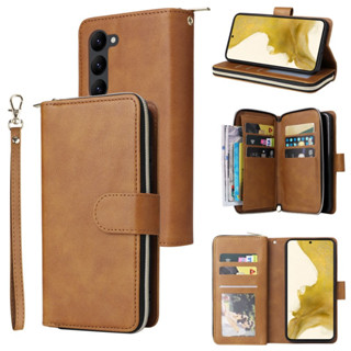 เคสโทรศัพท์มือถือหนัง กันกระแทก พร้อมช่องใส่บัตร มีซิป หรูหรา สําหรับ Samsung Galaxy Note 20 Ultra 10 Pro Lite A51 A71 5G