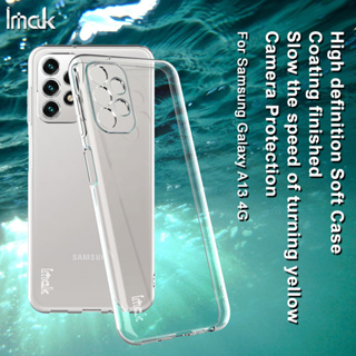 Imak Samsung Galaxy A13 4G เคสหรูหรา ใส TPU Samsung Anti Yellowish Shockproof Soft Case Silicone Cover