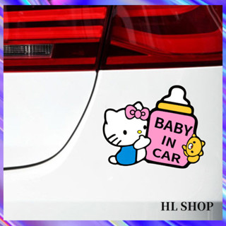 สติกเกอร์ ลายการ์ตูน HL HELLO KITTY กันน้ํา สําหรับติดตกแต่งรถยนต์