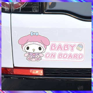 Hl สติกเกอร์การ์ตูนน่ารัก BABY ON BOARD กันน้ํา สติกเกอร์รถ กันชนหลัง รอยขีดข่วน สติกเกอร์ตกแต่ง