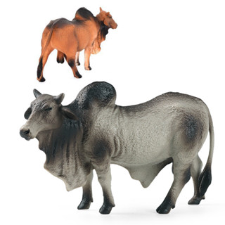 โมเดลฟาร์มสัตว์จําลอง zebu cattle bison ของเล่นเสริมการศึกษา สําหรับเด็ก