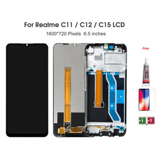 อะไหล่หน้าจอสัมผัส LCD พร้อมกรอบ สําหรับ Realme C11 C12 C15 C25 2020