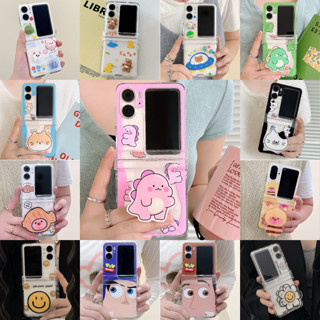 เคสโทรศัพท์มือถือ PC แข็ง ฝาพับ กันตก ป้องกัน ลายการ์ตูนไดโนเสาร์ พร้อมขาตั้ง สามชิ้น สําหรับ OPPO Find N2