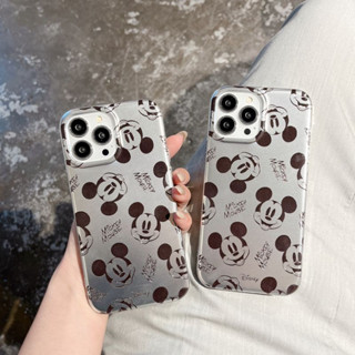 เคสโทรศัพท์มือถือ ลายการ์ตูนมิกกี้เมาส์ ดิสนีย์น่ารัก สีดํา สีขาว สําหรับ iPhone 14Pro max case 13Pro max 12Pro max 14Pro 13Pro 12Pro 11 12 13 14 case