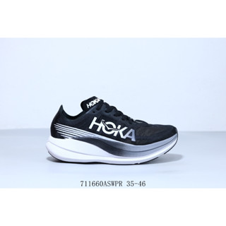 รองเท้ากีฬา รองเท้าวิ่ง Hoka One Rocket X2 Rebound น้ําหนักเบา สีดํา สีขาว 2023