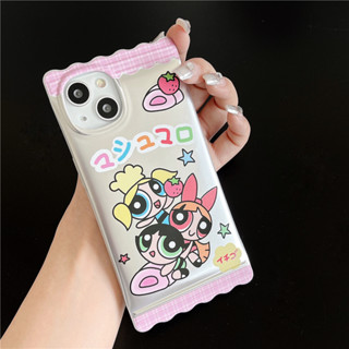 เคสโทรศัพท์มือถือนิ่ม ลายการ์ตูน The Powerpuff Girls สีแคนดี้ สําหรับ iPhone 11 12 13 14 15 PRO MAX iPhone14 iPhone14Pro