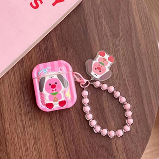 เคสหูฟัง tpu แบบนิ่ม ลายลูกสุนัข สีชมพู สําหรับ airpods 1 2 pro 3