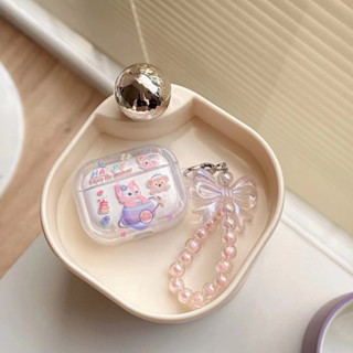 เคสหูฟัง tpu แบบนิ่ม ลายผีเสื้อ พร้อมสายโซ่คล้อง สําหรับ airpods 1 2 pro 3