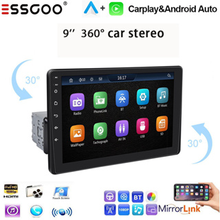 Essgoo เครื่องเล่น MP5 วิทยุ FM บลูทูธ MP5 360 1 Din 9 นิ้ว สําหรับรถยนต์° เครื่องเล่น USB กล้องถอยหลัง หมุนได้ ไม่มี android ไม่มีวิทยุ gps Kereta