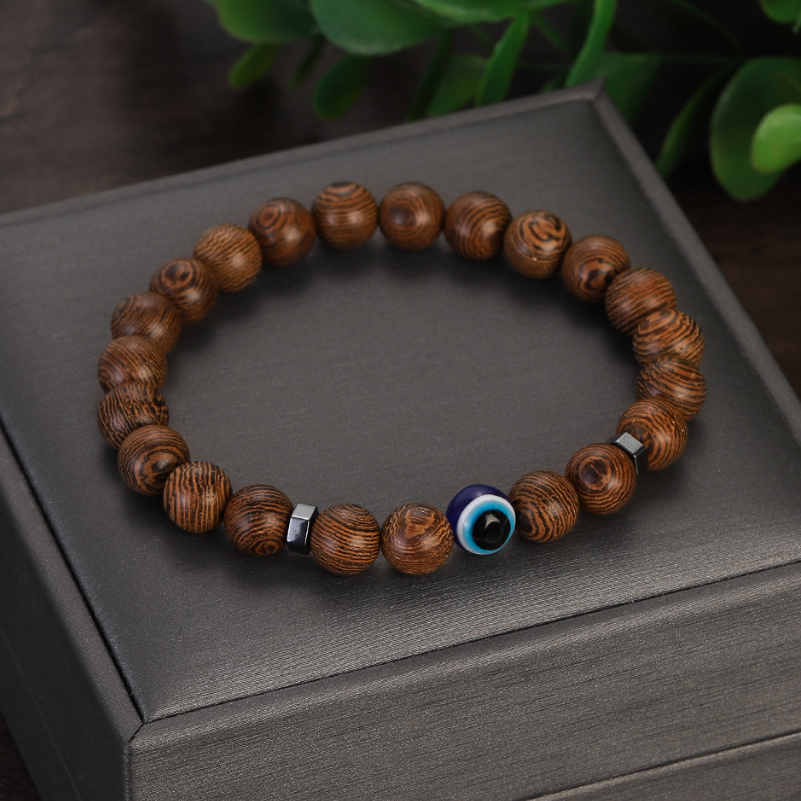 สร้อยข้อมือลูกปัดไม้ธรรมชาติ หินเทอร์ควอยซ์ สีฟ้า 8 มม. นําโชค เครื่องประดับ ของขวัญ สําหรับผู้ชาย และผู้หญิง 2023