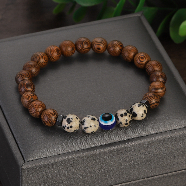 สร้อยข้อมือลูกปัดไม้ธรรมชาติ หินเทอร์ควอยซ์ สีฟ้า 8 มม. นําโชค เครื่องประดับ ของขวัญ สําหรับผู้ชาย และผู้หญิง 2023